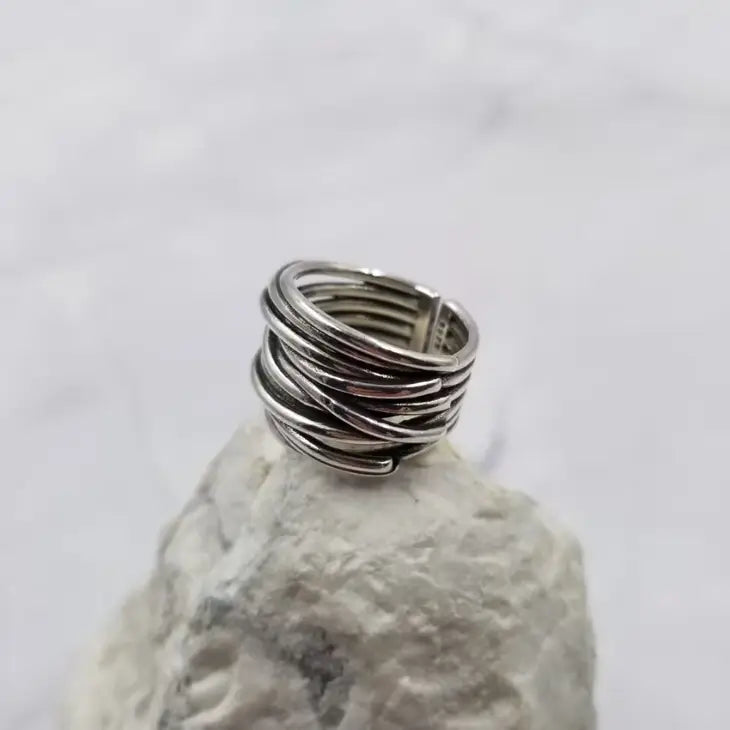 Minimalist Silver Plated Wrap Ring